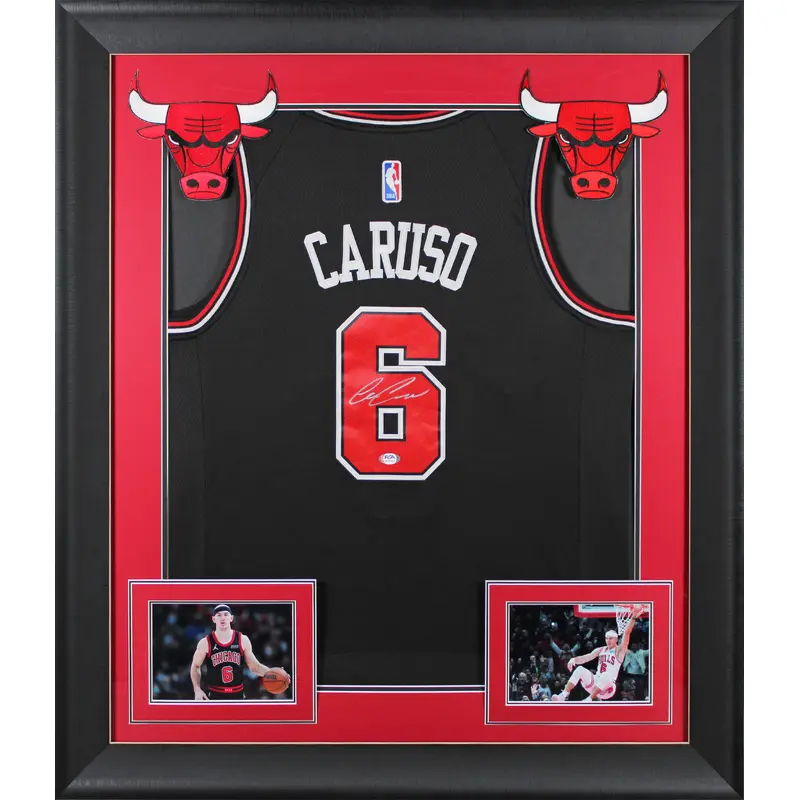 Bulls Alex Caruso Authentic Signed Black Nike Framed Jersey PSA/DNA #AL51210