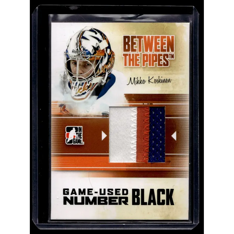 2010-11 In the Game Between the Pipes - Game-Used - Black Number - Mikko Koskinen #M-45 PRC
