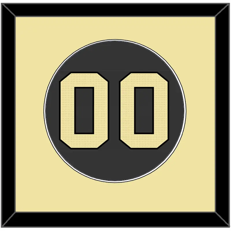 Vanderbilt Baseball Number - Road Black (2019-2020) - Single Mat 2