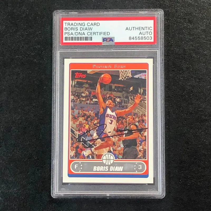 2006-07 Topps #159 Boris Diaw Signed Card AUTO PSA Slabbed Suns
