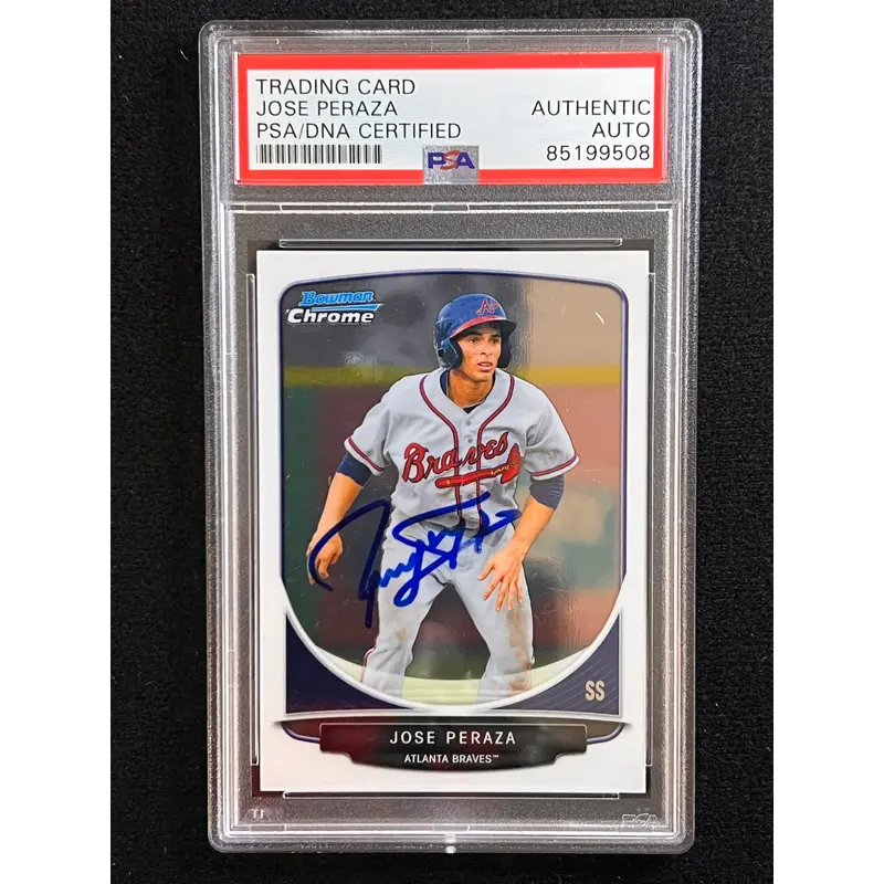 2013 Topps Bowman #BCP36 Jose Peraza Signed Card PSA Slabbed Auto Braves