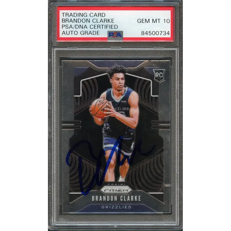 2019-20 Panini Prizm #266 Brandon Clarke Signed Card AUTO 10 PSA Slabbed RC Grizzlies