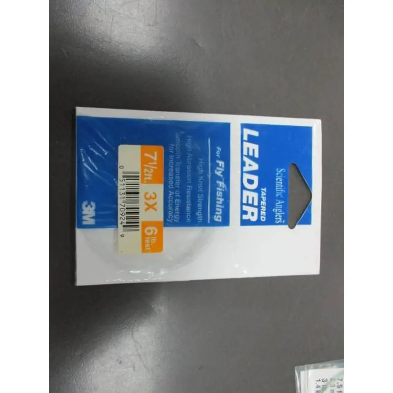 New Scientific Anglers Tapered Leader For Fly Fishing 7 1/2ft 3X 6 Lb