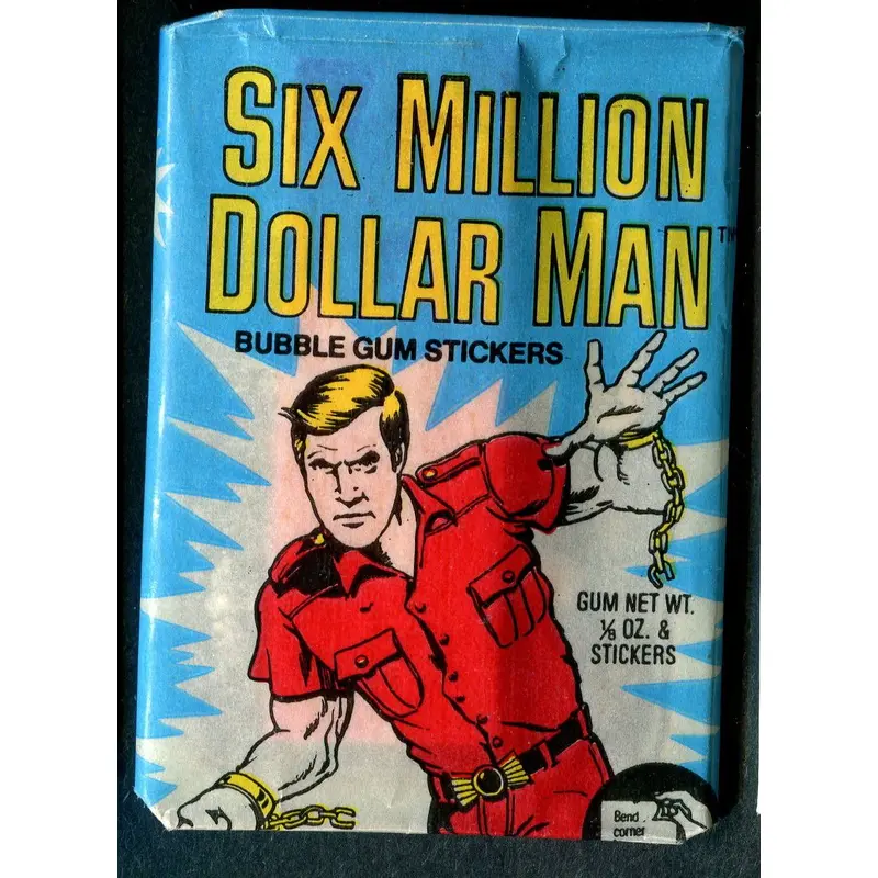 1975 Donruss Six Million Dollar Man Unopened Wax Pack