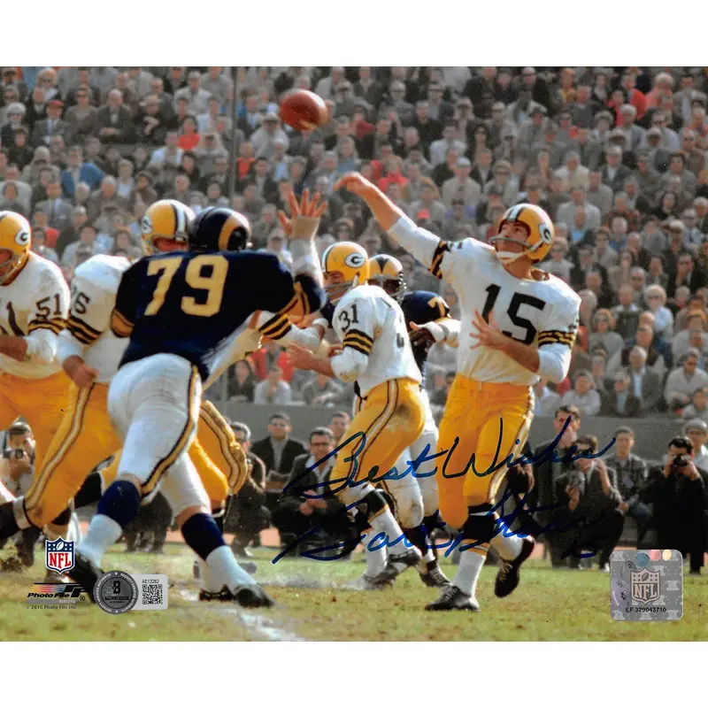 Packers Bart Starr "Best Wishes" Authentic Signed 8x10 Photo BAS #AE13282