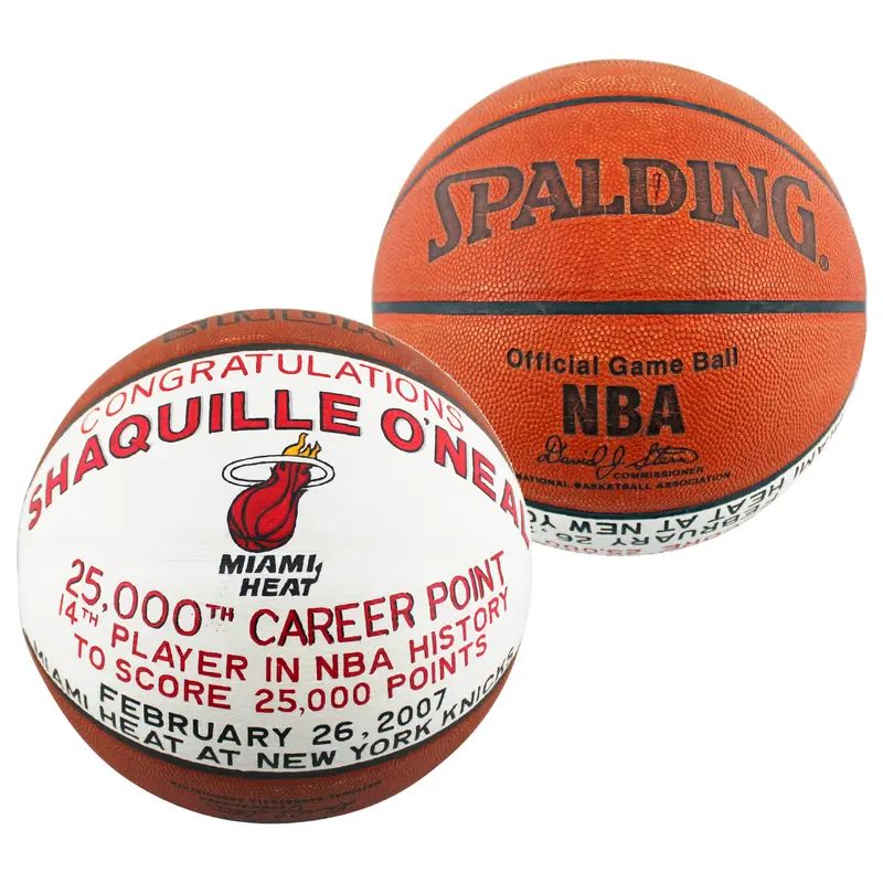 Shaquille O'Neal Game Used 25,000 Career Pts Scored Game Spalding NBA Basketball