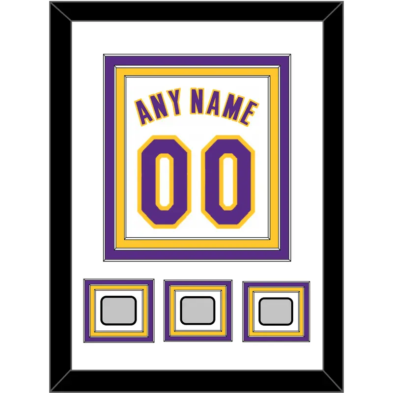 Los Angeles Name & Number With 3 Finals Patches - Alternate White (2002-2018) - Triple Mat 1