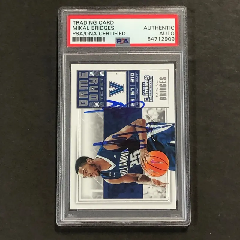 2018 Panini Contenders #10 Mikal Bridges Signed Card AUTO PSA Slabbed Villanova