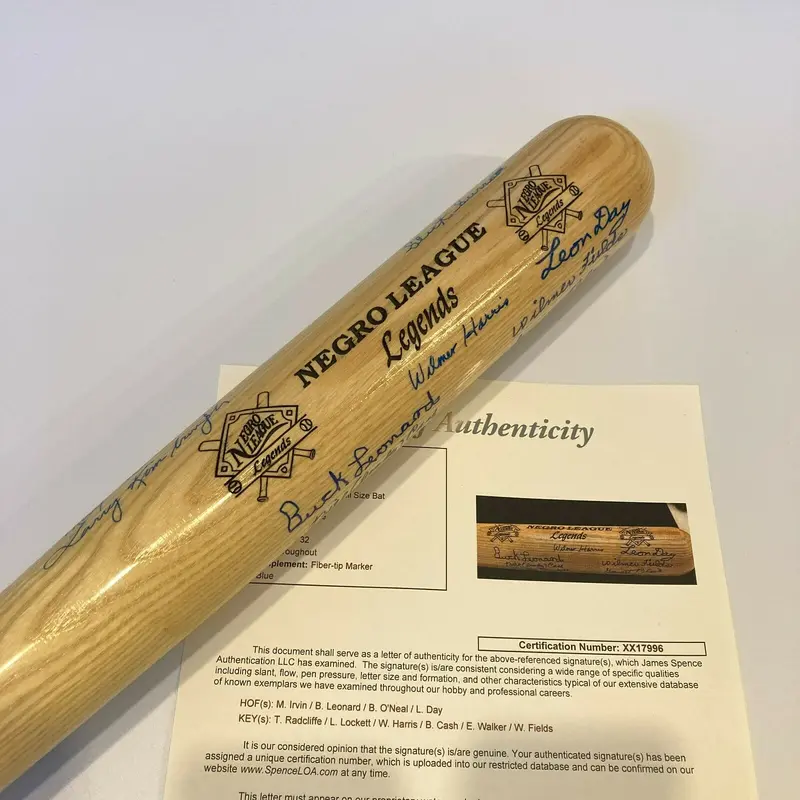 Negro League Legends Multi Signed Baseball Bat With JSA COA