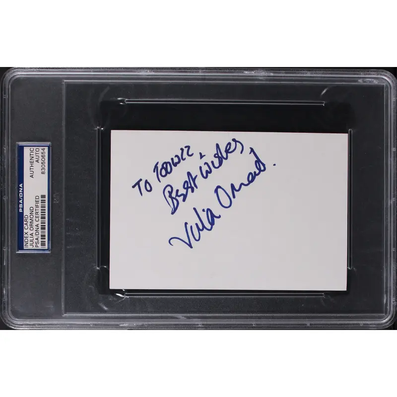 Julia Ormond The Walking Dead "Best Wishes" Signed 4x6 Index Card PSA Slabbed