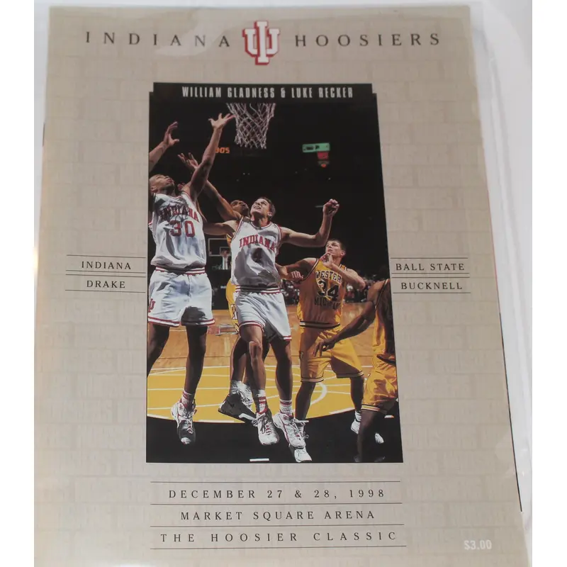 1998 Hoosier Classic Basketball Program, Indiana, Drake, Ball State, Bucknell