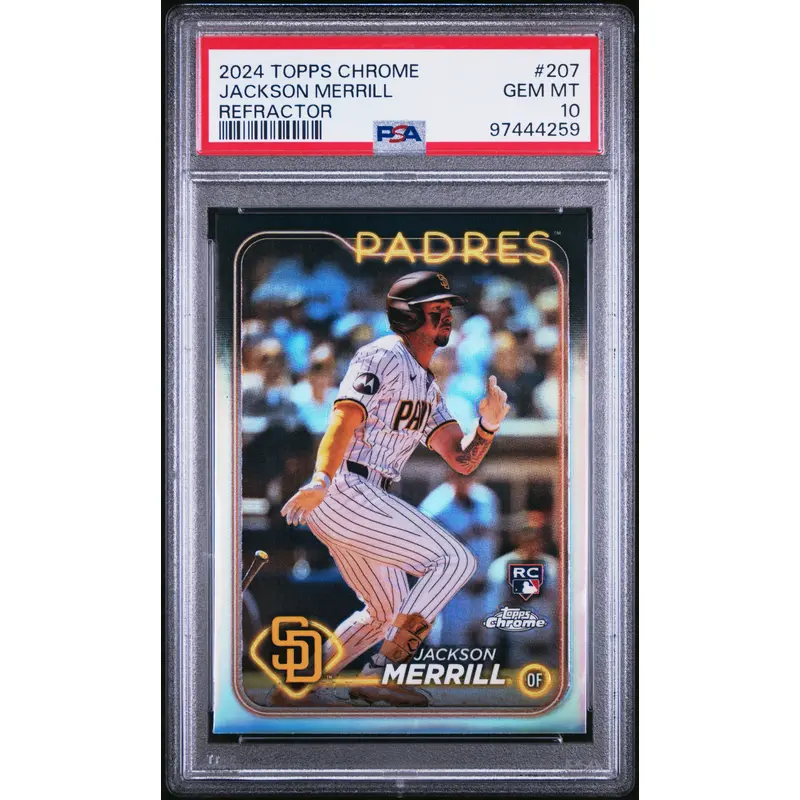 Jackson Merrill 2024 Topps Chrome Refractor RC #207 PSA 10 Gem Mint 4259