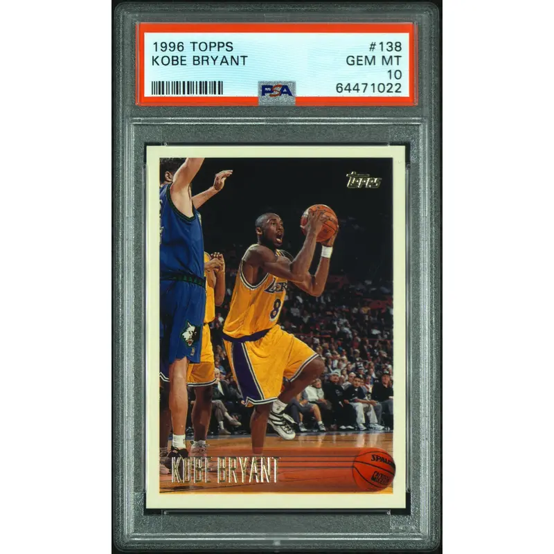 Kobe Bryant 1996 Topps #138 RC PSA 10 Gem Mint 1022