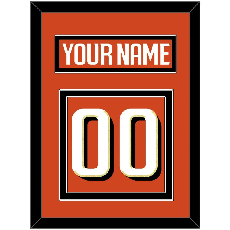 Anaheim Nameplate & Number (Back) - Home Orange - Double Mat 3