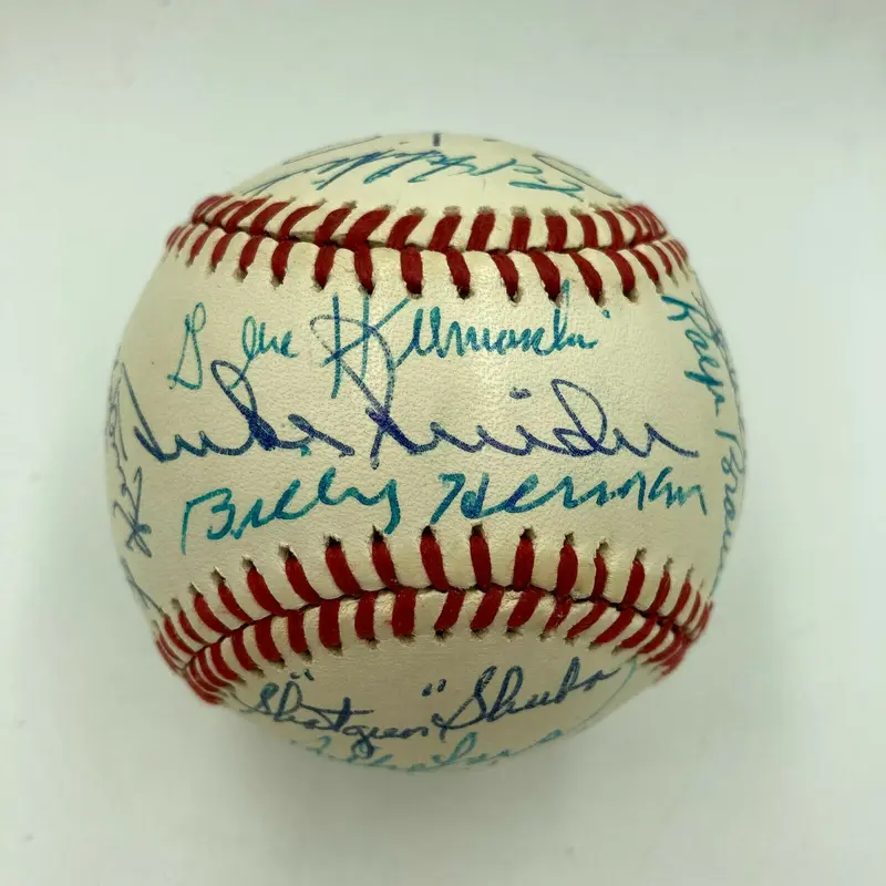 Beautiful 1956 Brooklyn Dodgers NL Champs Team Signed Baseball With Beckett COA