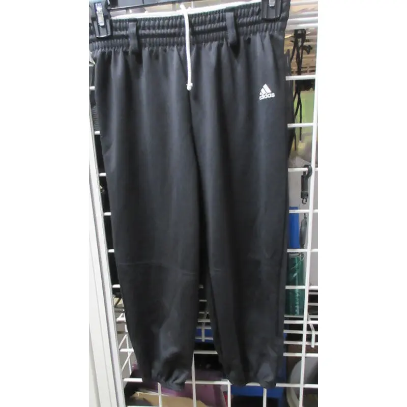 Used Adidas Elastic Bottom Baseball Black Pants Size Youth Medium