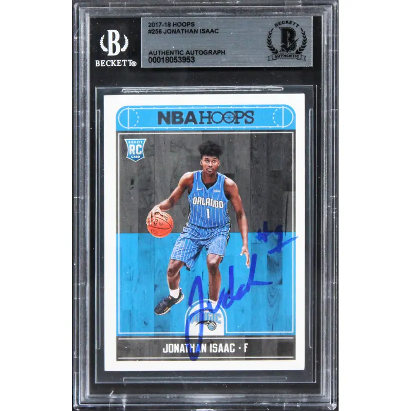 Magic Jonathan Isaac Authentic Signed 2017 Hoops #256 Card BAS Slabbed