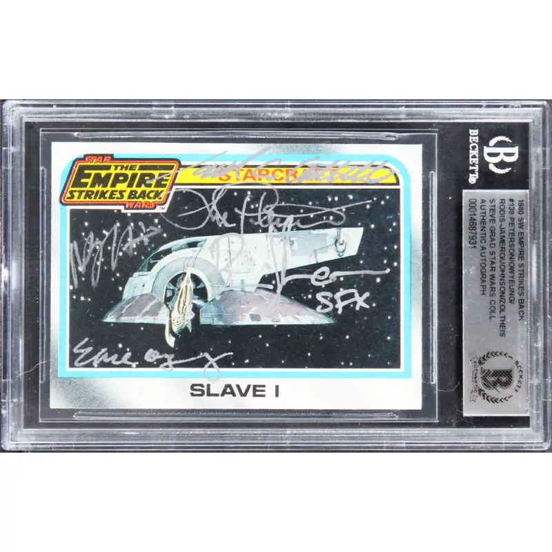 Star Wars (5) Peterson, Owyeung, Johnson +2 Signed 1980 ESB #138 Card BAS Slab