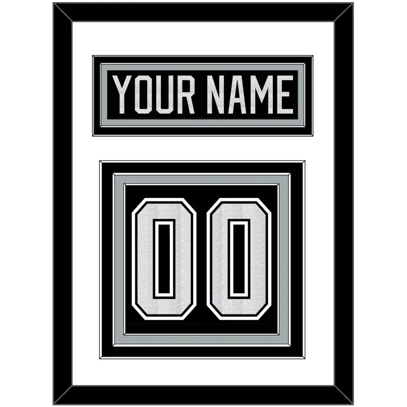 Los Angeles Nameplate & Number (Back) - Home Black - Triple Mat 1
