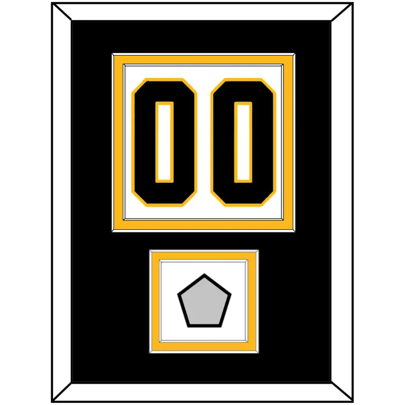 Pittsburgh Number (Back) & Stanley Cup Finals Patch - Home White (1988-1992) - Double Mat 3