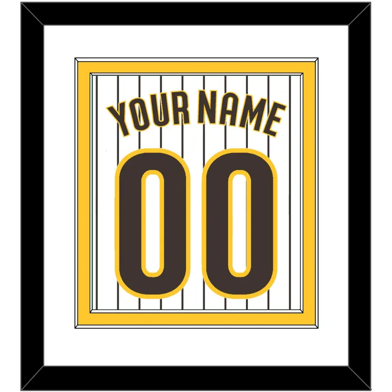 San Diego Name & Number - Home White Pinstripes - Double Mat 1