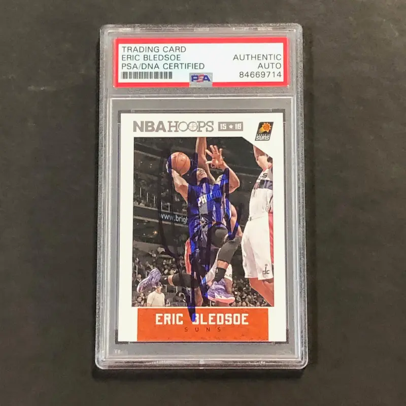 2015-16 NBA Hoops #249 Eric Bledsoe Signed Card PSA Slabbed Suns