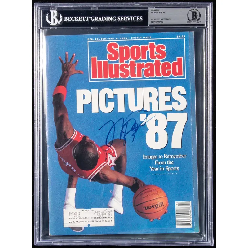 Michael Jordan Signed 1987 Sports Illustrated Magazine Beckett Certified